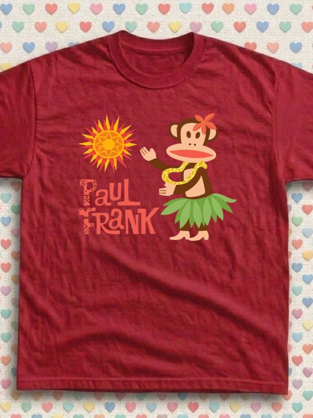 Antique cherry Red Kids Graphic Tee - Monkey Hula Design